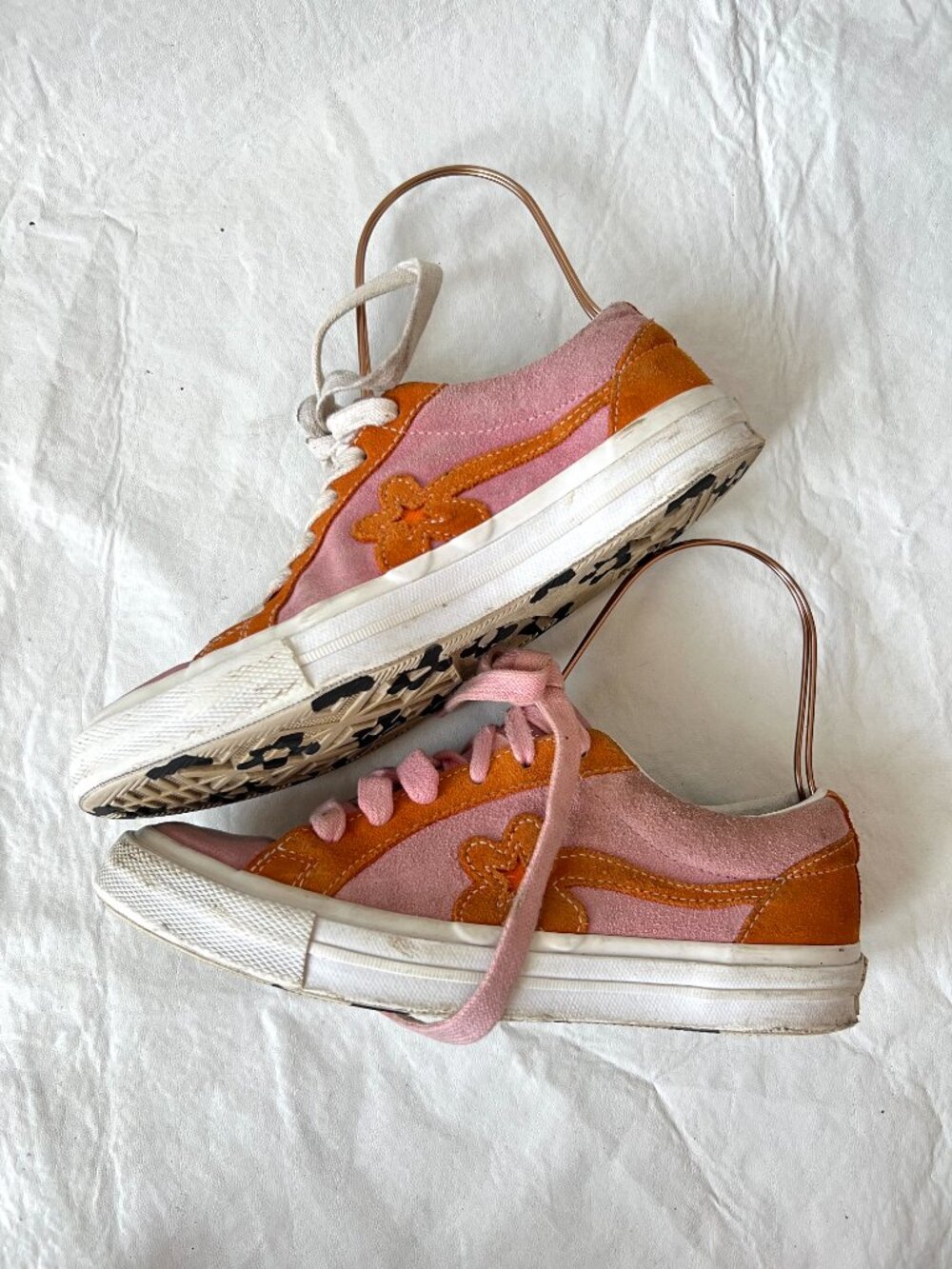 Converse Golf le Fleur sneakers low top shoes Pink Orange suede womens 7.5 - Picture 6 of 15